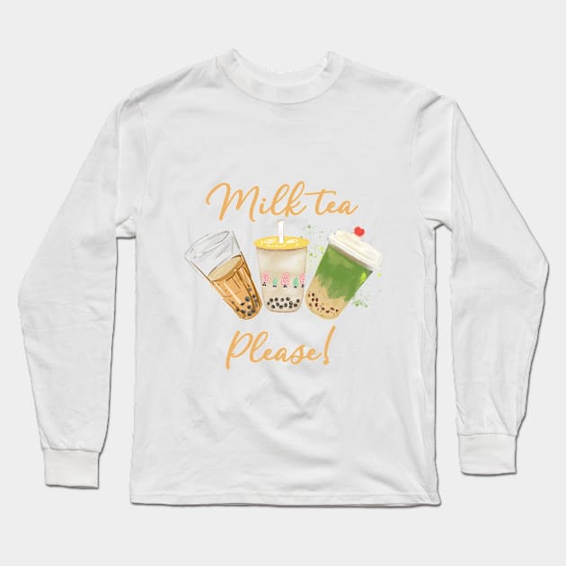 Milktea please! Long Sleeve T-Shirt by cutie_eyes